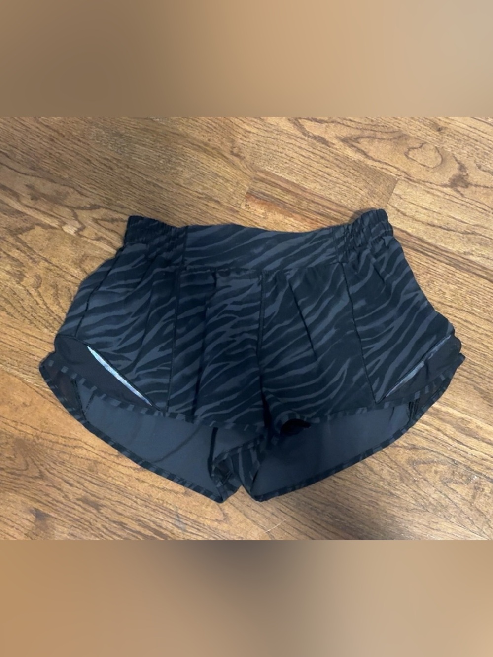 Lululemon Atheltica Hotty Hot Black Zebra-Print Shorts